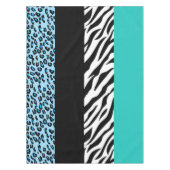 Leopard Print, Zebra Print, Animal Print, Blue Tafelkleed (Voorkant)
