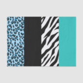 Leopard Print, Zebra Print, Animal Print, Blue Tissuepapier (Voorkant)