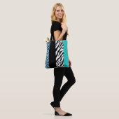 Leopard Print, Zebra Print, Animal Print, Blue Tote Bag (Op model)