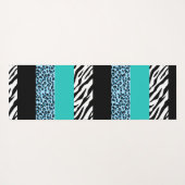 Leopard Print, Zebra Print, Animal Print, Blue Yogamat (Achterkant (horizontaal))