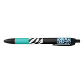 Leopard Print, Zebra Print, Animal Print, Blue Zwarte Inkt Pen (Bodem)