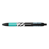 Leopard Print, Zebra Print, Animal Print, Blue Zwarte Inkt Pen (Achterkant)