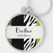Leopard Print, Zebra Print, Animal Print, bruiloft Sleutelhanger (Voorkant)