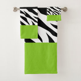 Leopard Print, Zebra Print, Animal Print, Green Bad Handdoek