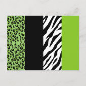 Leopard Print, Zebra Print, Animal Print, Green Briefkaart (Voorkant)