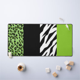Leopard Print, Zebra Print, Animal Print, Green Bureaumat