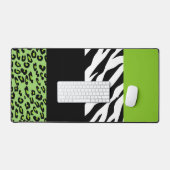 Leopard Print, Zebra Print, Animal Print, Green Bureaumat (Keyboard & Muis)