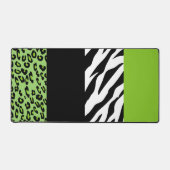 Leopard Print, Zebra Print, Animal Print, Green Bureaumat (Voorkant)