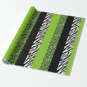 Leopard Print, Zebra Print, Animal Print, Green Cadeaupapier (Uitgerold)