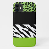 Leopard Print, Zebra Print, Animal Print, Green Case-Mate iPhone Case (Achterkant)