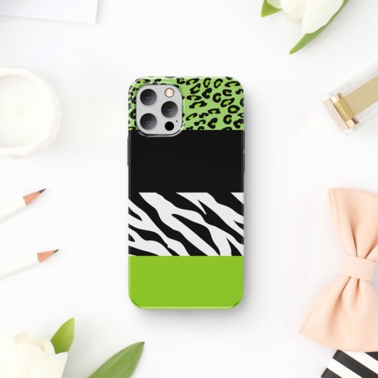 Leopard Print, Zebra Print, Animal Print, Green Case-Mate iPhone Case