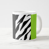 Leopard Print, Zebra Print, Animal Print, Green Grote Koffiekop (Voorkant rechts)