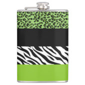 Leopard Print, Zebra Print, Animal Print, Green Heupfles (Voorkant)
