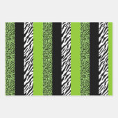 Leopard Print, Zebra Print, Animal Print, Green Inpakpapier Vel (Voorkant 2)