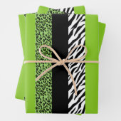 Leopard Print, Zebra Print, Animal Print, Green Inpakpapier Vel (In situ)