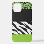 Leopard Print, Zebra Print, Animal Print, Green iPhone Hoesje (Achterkant)