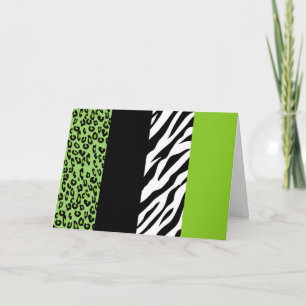 Leopard Print, Zebra Print, Animal Print, Green Kaart