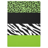 Leopard Print, Zebra Print, Animal Print, Green Klembord (Achterkant)