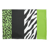 Leopard Print, Zebra Print, Animal Print, Green Kussensloop (Voorkant)