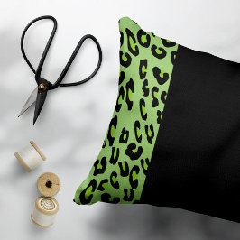 Leopard Print, Zebra Print, Animal Print, Green Kussensloop