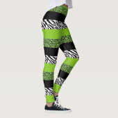 Leopard Print, Zebra Print, Animal Print, Green Leggings (Rechts)