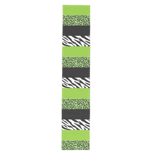 Leopard Print, Zebra Print, Animal Print, Green Medium Tafelloper (Voorkant)