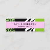 Leopard Print, Zebra Print, Animal Print, Green Mini Visitekaartje (Voorkant)