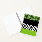 Leopard Print, Zebra Print, Animal Print, Green Notitieboek (Binnen)