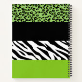 Leopard Print, Zebra Print, Animal Print, Green Notitieboek (Achterkant)