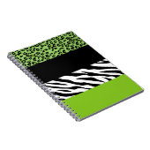 Leopard Print, Zebra Print, Animal Print, Green Notitieboek (Rechterzijde)
