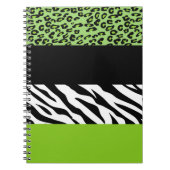 Leopard Print, Zebra Print, Animal Print, Green Notitieboek (Voorkant)