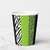 Leopard Print, Zebra Print, Animal Print, Green Papieren Bekers (Achterkant)
