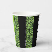 Leopard Print, Zebra Print, Animal Print, Green Papieren Bekers (Rechts)