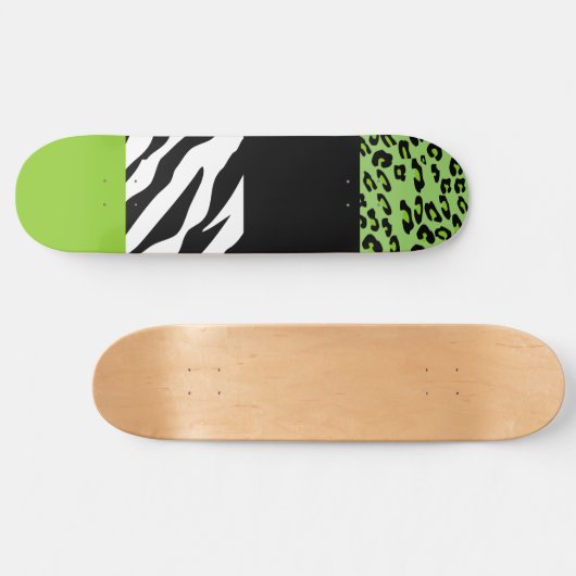 Leopard Print, Zebra Print, Animal Print, Green Persoonlijk Skateboard (Horizontaal)