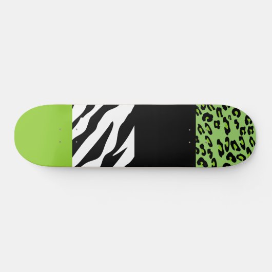 Leopard Print, Zebra Print, Animal Print, Green Persoonlijk Skateboard (Horizontaal)