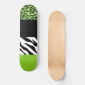 Leopard Print, Zebra Print, Animal Print, Green Persoonlijk Skateboard (Voorkant)