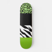 Leopard Print, Zebra Print, Animal Print, Green Persoonlijk Skateboard (Voorkant)