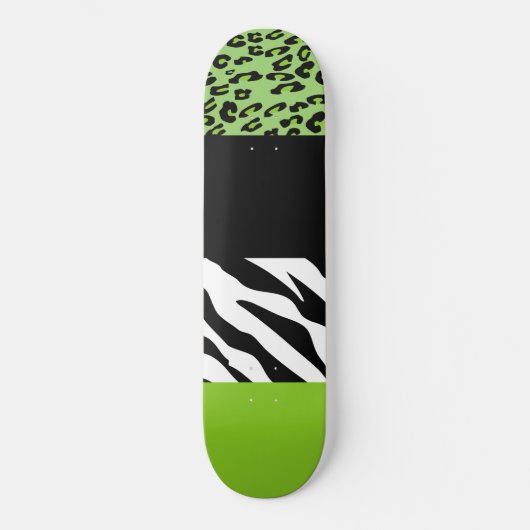 Leopard Print, Zebra Print, Animal Print, Green Persoonlijk Skateboard (Voorkant)