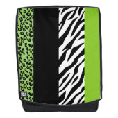 Leopard Print, Zebra Print, Animal Print, Green Rugtassen (Voorkant)