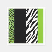 Leopard Print, Zebra Print, Animal Print, Green Servet (Voorkant)
