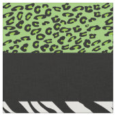Leopard Print, Zebra Print, Animal Print, Green Stof (Close Up)