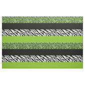 Leopard Print, Zebra Print, Animal Print, Green Stof (Fat Quarter)