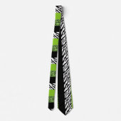 Leopard Print, Zebra Print, Animal Print, Green Stropdas (Achterkant)