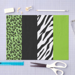 Leopard Print, Zebra Print, Animal Print, Green Tissuepapier