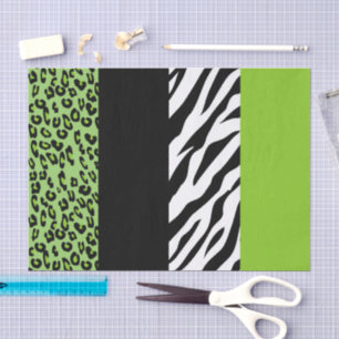 Leopard Print, Zebra Print, Animal Print, Green Tissuepapier
