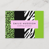 Leopard Print, Zebra Print, Animal Print, Green Visitekaartje (Voorkant)