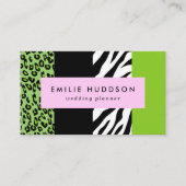 Leopard Print, Zebra Print, Animal Print, Green Visitekaartje (Voorkant)