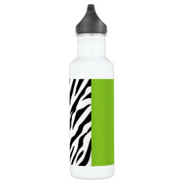 Leopard Print, Zebra Print, Animal Print, Green Waterfles