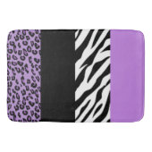 Leopard Print, Zebra Print, Animal Print, Paars Badmat (Voorkant)