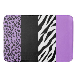Leopard Print, Zebra Print, Animal Print, Paars Badmat